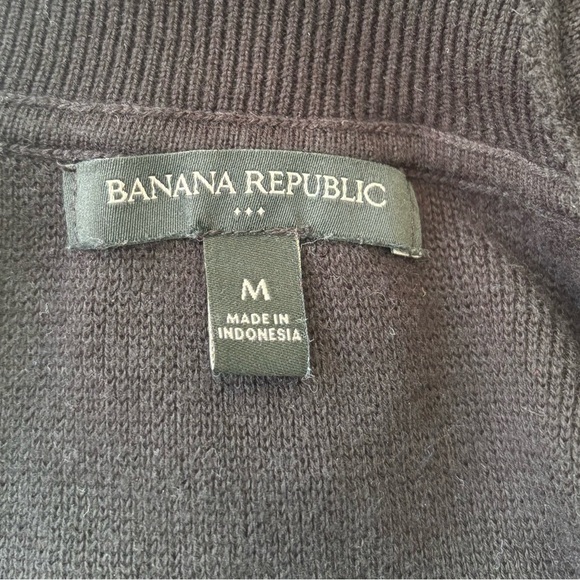 Banana Republic Black Open Front Cardigan Size Medium ~ Cotton ~ Casual Work - Picture 3 of 4